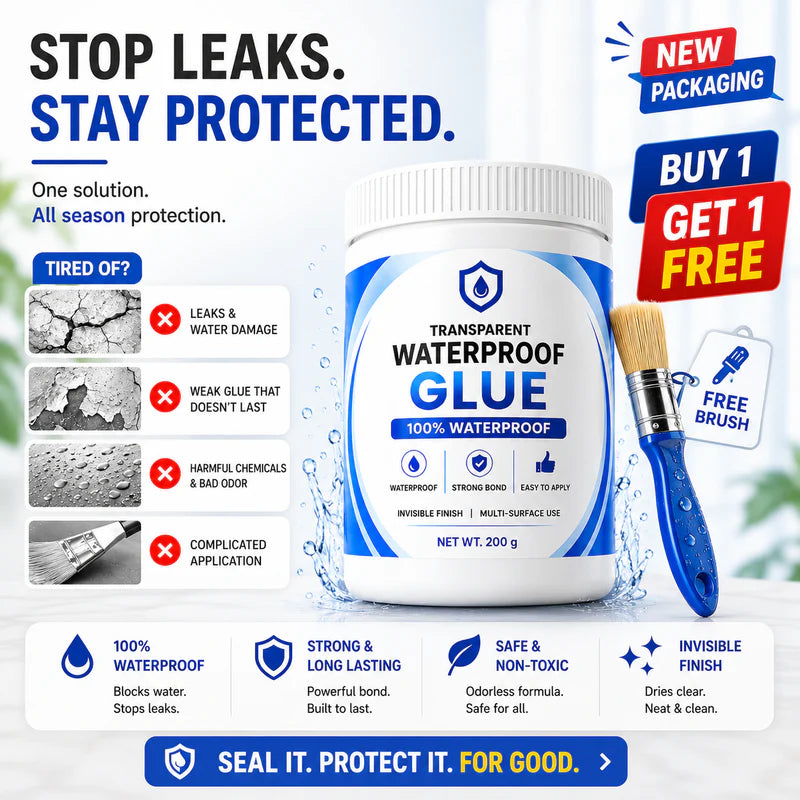 Transparent Waterproof Glue + Free Brush © ( BUY 1 GET 1 FREE )