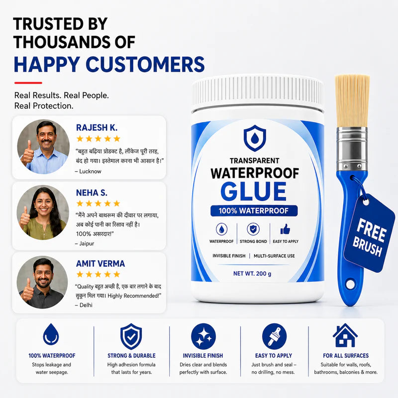 Transparent Waterproof Glue + Free Brush © ( BUY 1 GET 1 FREE )