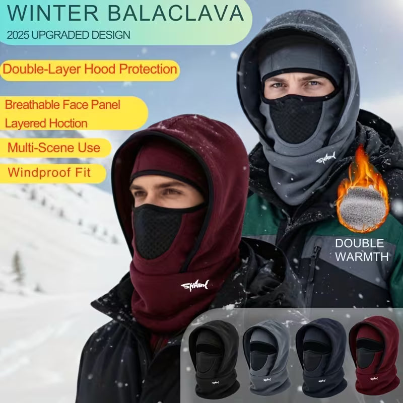 Balaclava Winter Double Layer Hood Protection with Shark Letter Print 🔥🔥(BUY 1 GET 1 FREE)